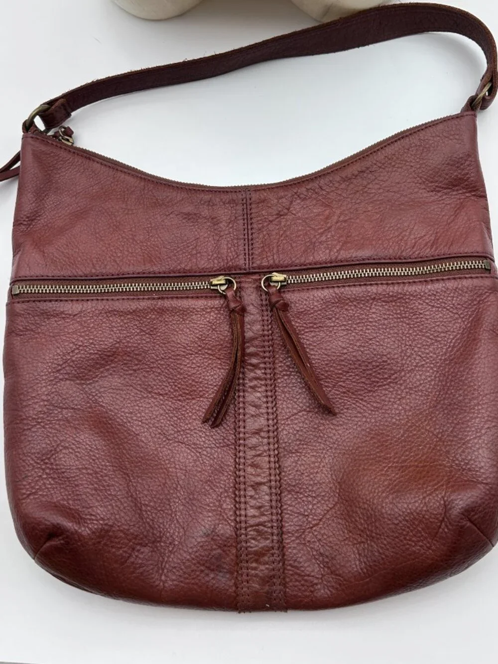 Margot New York Cognac Leather Slouchy Hobo Shoulder Bag